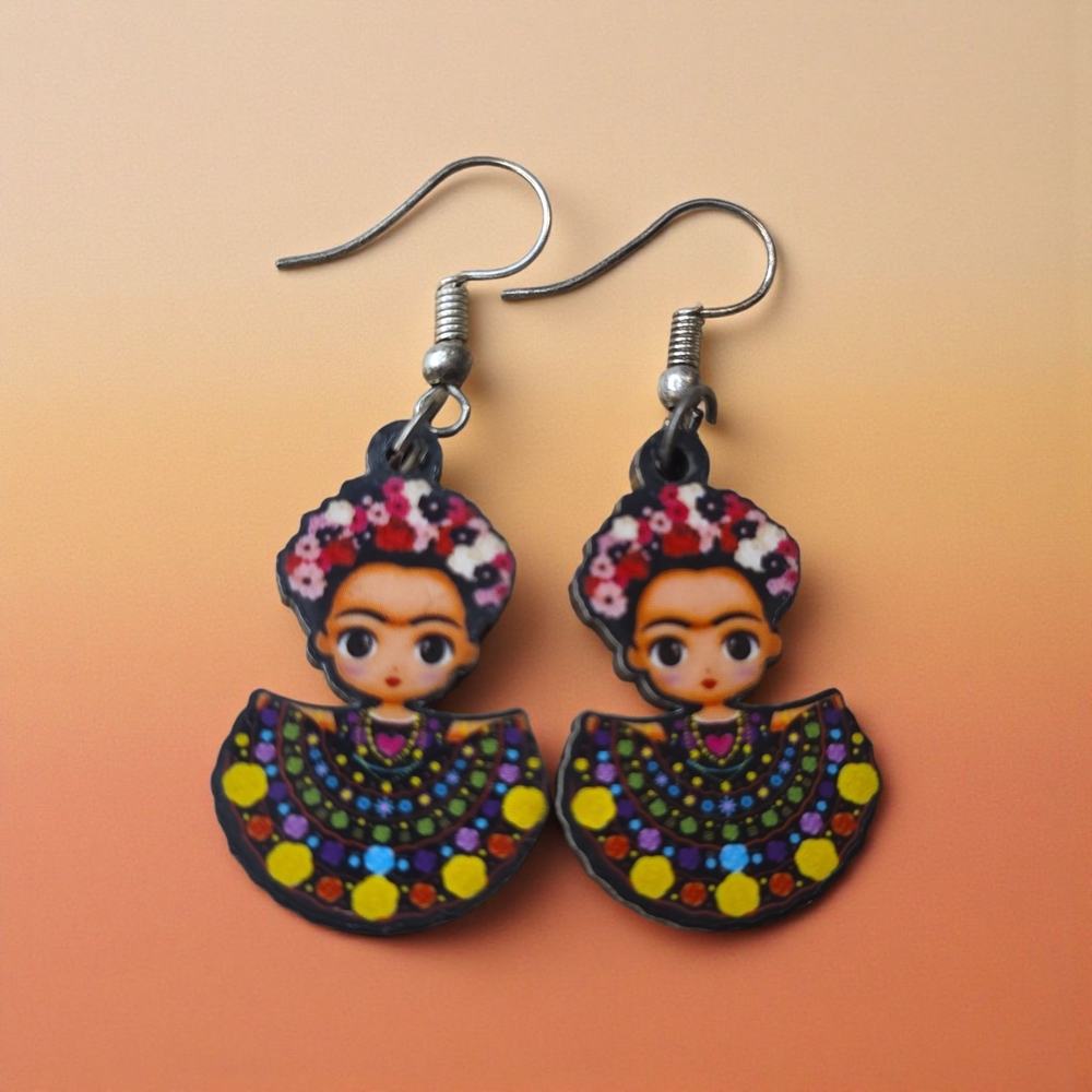 Colorful Frida Kahlo Earrings